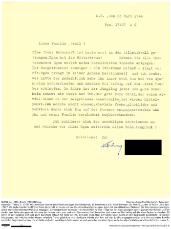 Befreundeter Feldwebel aus Bensheim schreibt Egon Stoll-Berberich. NLESB_Ab_1934_Briefe_19440325.