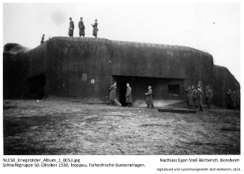 Schlachtgruppe 50, Oktober 1938, Troppau, Tschechische Bunkeranlagen. NLESB_Kriegsbilder_Album1_0053.