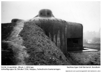 Schlachtgruppe 50, Oktober 1938, Troppau, Tschechische Bunkeranlagen. NLESB_Kriegsbilder_Album1_0054.