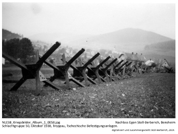 Schlachtgruppe 50, Oktober 1938, Troppau, Tschechische Bunkeranlagen. NLESB_Kriegsbilder_Album1_0058.